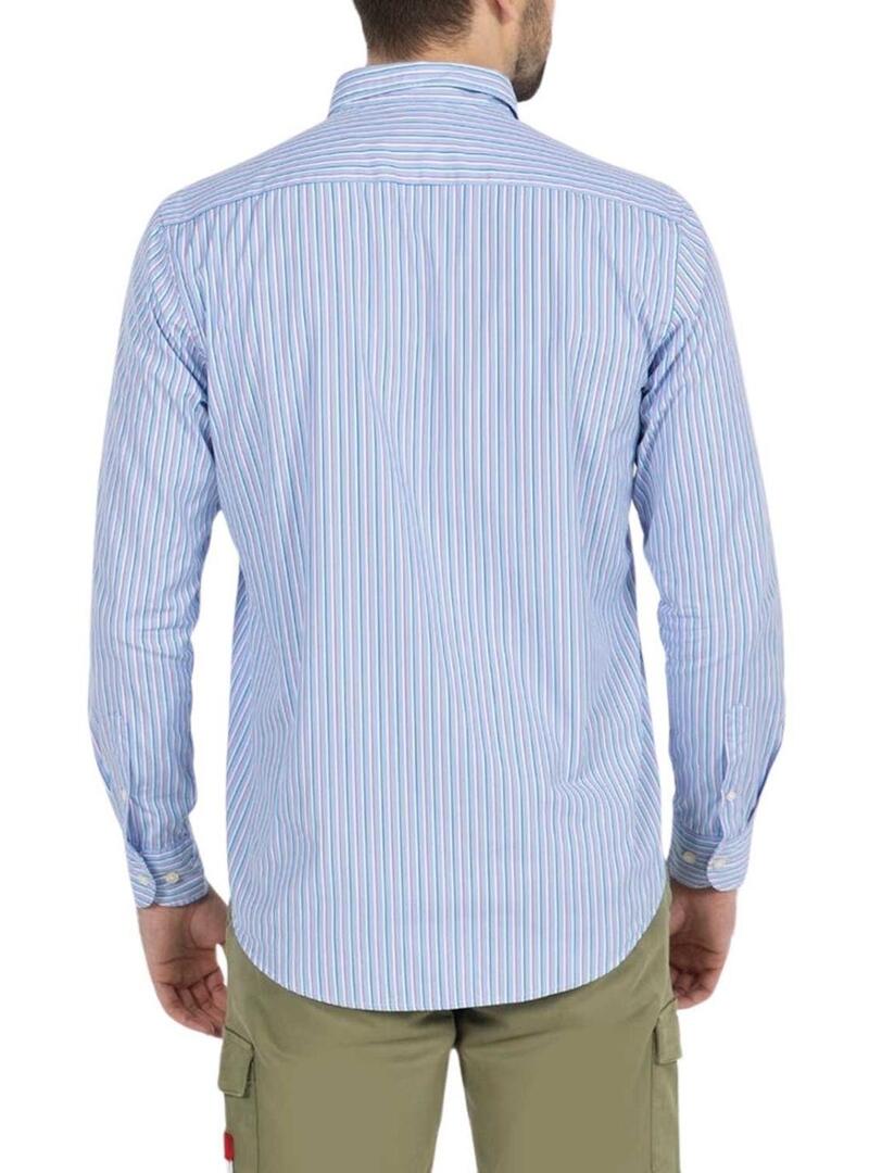 Camicia El Pulpo Righe Combinati Blu Per Uomo