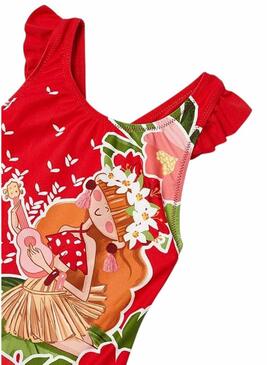 Costume da bagno Mayoral Serigrafia Rosso per Ragazza