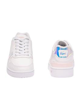 Sneakers Lacoste T-Clip bianche per bambini.