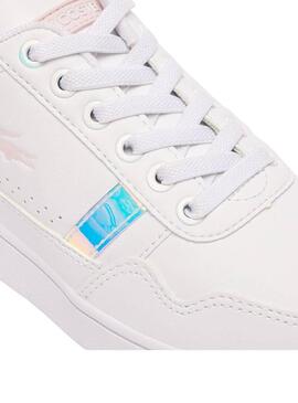 Sneakers Lacoste T-Clip bianche per bambini.