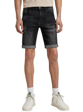 Bermuda Denim G-Star 3301 Slim Nero per Uomo