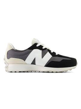 Scarpe New Balance 327 nere per bambina e bambino.