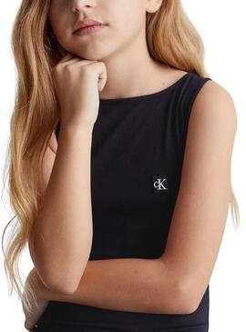 Abito Calvin Klein Badge Tank Nero Ragazza