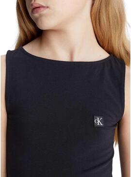 Abito Calvin Klein Badge Tank Nero Ragazza