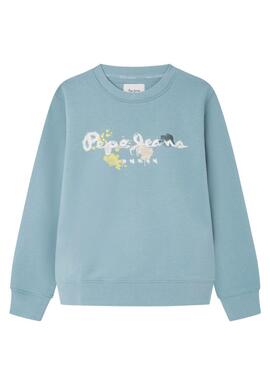 Felpa Pepe Jeans Bige Blu per Bambino