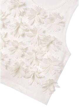 Top Mayoral Flores Rilievo Beige per Ragazza