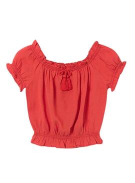 Top Mayoral Spalle Scoperte Rosso per Bambina