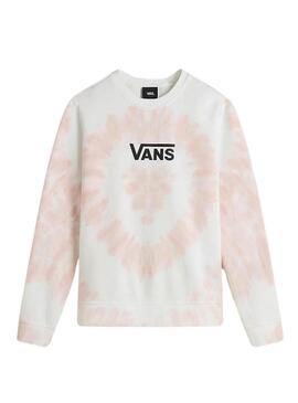 Felpa Vans Tie Dye Crew Rosa per Ragazze.