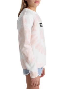 Felpa Vans Tie Dye Crew Rosa per Ragazze.