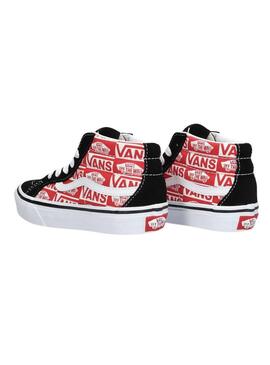 Scarpe Vans SK8-Mid Reissue Logo Rosse Bambini