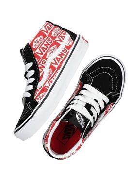 Scarpe Vans SK8-Mid Reissue Logo Rosse Bambini