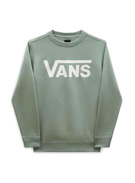 Felpa Vans Classic Crew Verde per Bambini