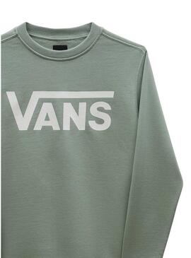 Felpa Vans Classic Crew Verde per Bambini