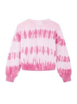 Felpa Pepe Jeans Olesya Tie Dye Rosa per Ragazza