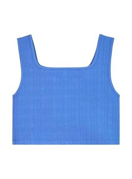 Top Tommy Hilfiger Monotype Rib Blu per Ragazza