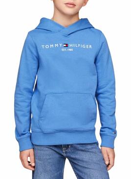 Felpa Tommy Hilfiger Essential Hoodie Blu Bambino