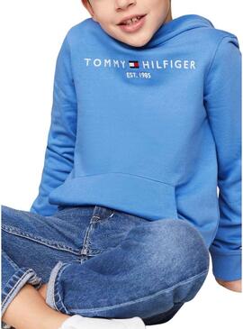 Felpa Tommy Hilfiger Essential Hoodie Blu Bambino