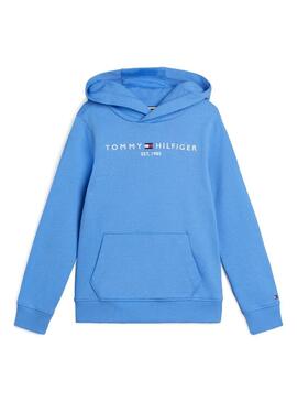 Felpa Tommy Hilfiger Essential Hoodie Blu Bambino