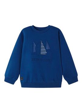 Felpa Mayoral Embossed Blu per Bambino