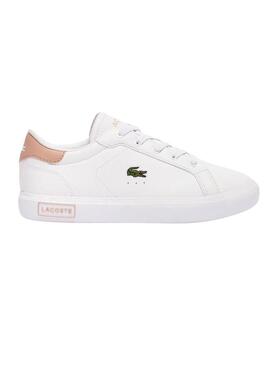 Scarpe Lacoste Powercourt in pelle bianca per bambini