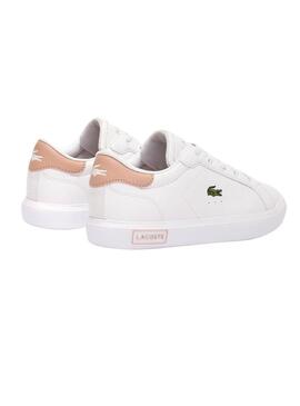 Scarpe Lacoste Powercourt in pelle bianca per bambini