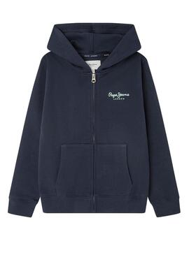 Felpa Pepe Jeans Eddie Zip Marina per Bambino