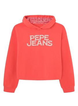 Felpa Pepe Jeans Nasya Rosso per Ragazza