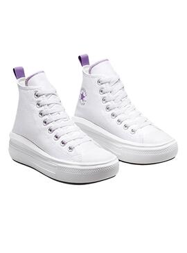 Scarpe da ginnastica Converse Chuck Taylor Move Bianche e Lilla