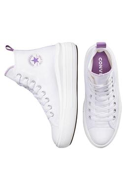 Scarpe da ginnastica Converse Chuck Taylor Move Bianche e Lilla