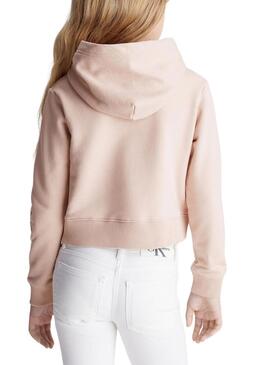 Felpa Calvin Klein Monogram Rosa Ragazza