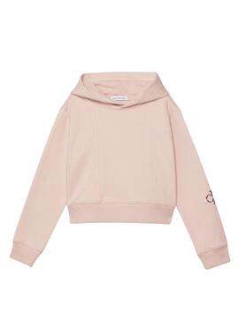 Felpa Calvin Klein Monogram Rosa Ragazza