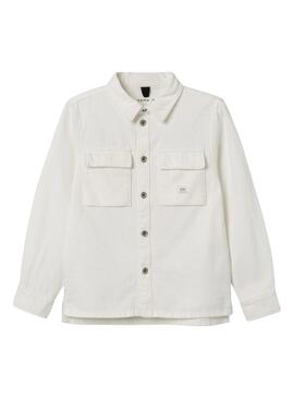 Overshirt Name It Ras bianca per bambino