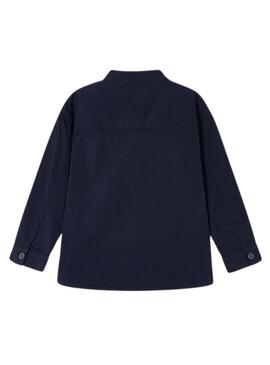 Overshirt Mayoral a collo Mao in blu marino per bambino