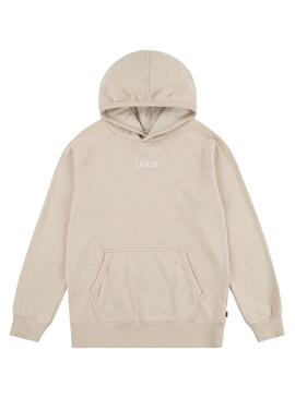 Felpa Levis Lived In Hoodie Beige per Bambino