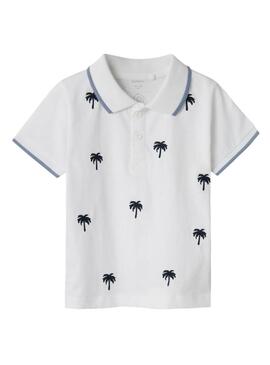 Polo Name It Fumme Palmeras Blanco Per Bambino