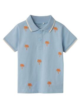 Polo Name It Fumme Palmeras Azul Per Bambino