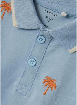 Polo Name It Fumme Palmeras Azul Per Bambino