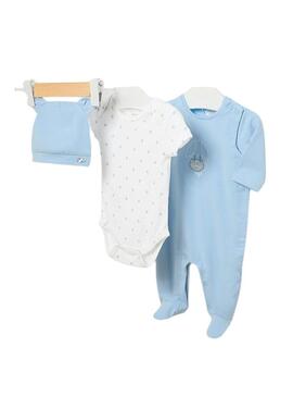 Set Pelele e Body Mayoral Blu e Bianco per Bambino