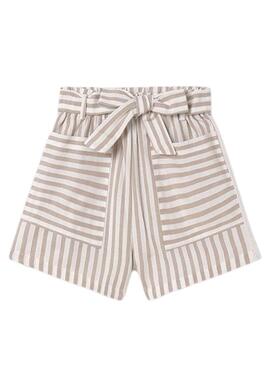 Shorts a righe beige Mayoral per bambina