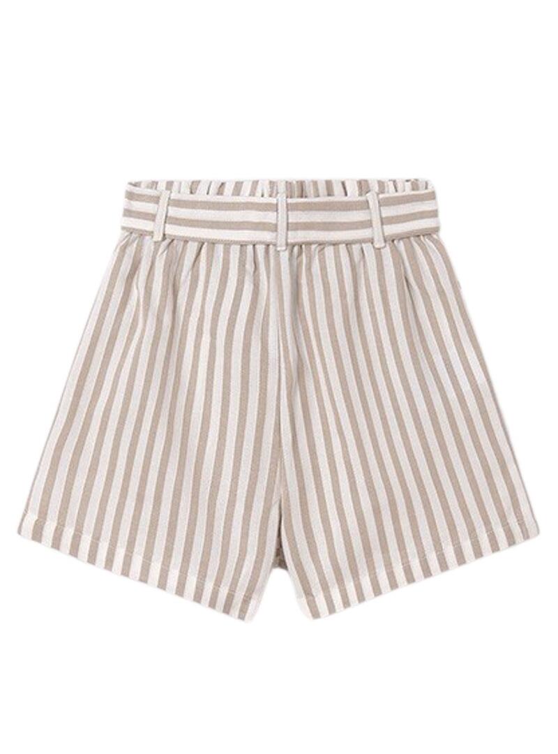 Shorts a righe beige Mayoral per bambina