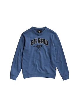 Sweatshirt G-Star Skeleton Dog Blu per Uomo