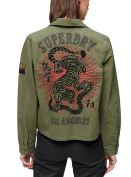 Giacca Superdry Embellished Military verde donna