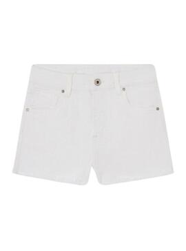 Short Pepe Jeans A-Line Relaxed bianca per ragazza