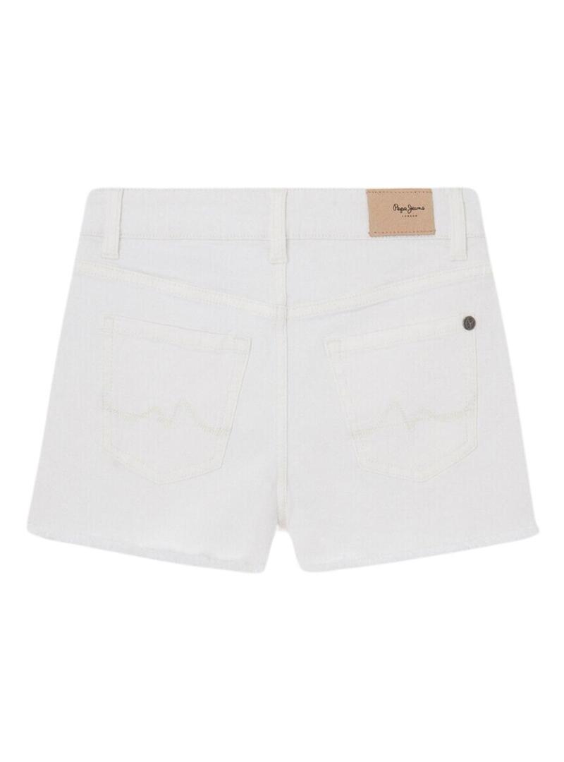 Short Pepe Jeans A-Line Relaxed bianca per ragazza