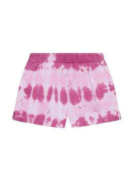 Short Pepe Jeans Oksana Tie Dye Rosa Per Ragazza