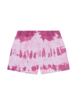 Short Pepe Jeans Oksana Tie Dye Rosa Per Ragazza