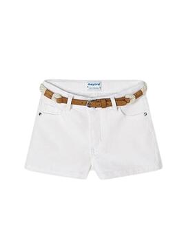 Shorts Mayoral Belt Bianchi Per Ragazza