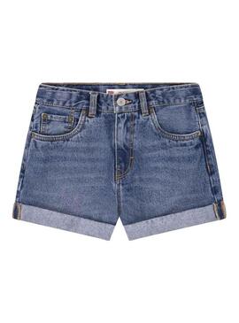 Shorts Levis Mom Blu Marino per Ragazza