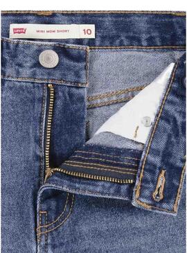 Shorts Levis Mom Blu Marino per Ragazza