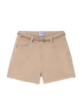 Shorts Mayoral Sarga Beige per Bambina